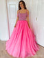 Charming Square Off-Shoulder Spaghetti Strap A-line Long Prom Dress,PD37956