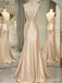 Elegant V-neck Spaghetti Strap Mermaid Long Prom Dress,PD37958