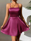 Elegant Square Spaghetti Strap A-line Short Homecoming Dress, HD32739