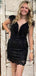 Elegant Black Backless A-line Short Mini Homecoming Dress, HD3141