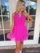 Elegant V-neck Sleeveless A-line Short Homecoming Dress, HD32750