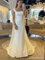 Elegant White Square Mermaid Long Prom Dress,PD37962