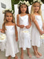 Elegant Spaghetti Strap A-line Long Flower Girl Dresses, FGS159