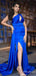 Elegant One Shoulder Split Side Mermaid Long Prom Dress,PD37988