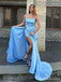 Elegant Spaghetti Strap Split Side Mermaid Long Prom Dress,PD37990