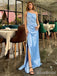 Elegant One Shoulder Split Side Mermaid Long Prom Dress,PD37993