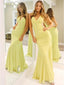 Sexy V-neck Halter Backless Mermaid Long Prom Dress,PD38010