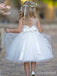 Elegant White Lace A-line Long Flower Girl Dresses, FGS161