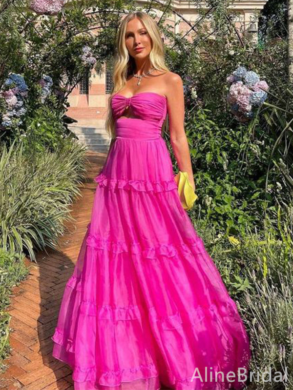 Sexy Sweatheart Strapless A-line Long Prom Dress,PD38000