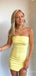 Simple Strapless A-line Short Homecoming Dress, HD32791