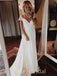 Elegant V-neck A-line Long Wedding Dresses,WD3056