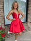 Sexy Deep V-neck Strapless A-line Short Homecoming Dress, HD32793