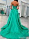 Elegant V-neckOff-Shoulder A-line Long Prom Dress,PD38043