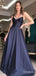 Sexy V-neck Spaghetti Strap A-line Long Prom Dress,PD38052