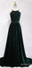 Elegant Dark Green A-line Long Prom Dress,PD38057