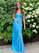 Elegant V-neck Spaghetti Memriad Long Prom Dress,PD38063