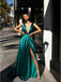 Sexy V-neck Sleeveless Side Slit A-line Floor Length Prom Dress, PD3653