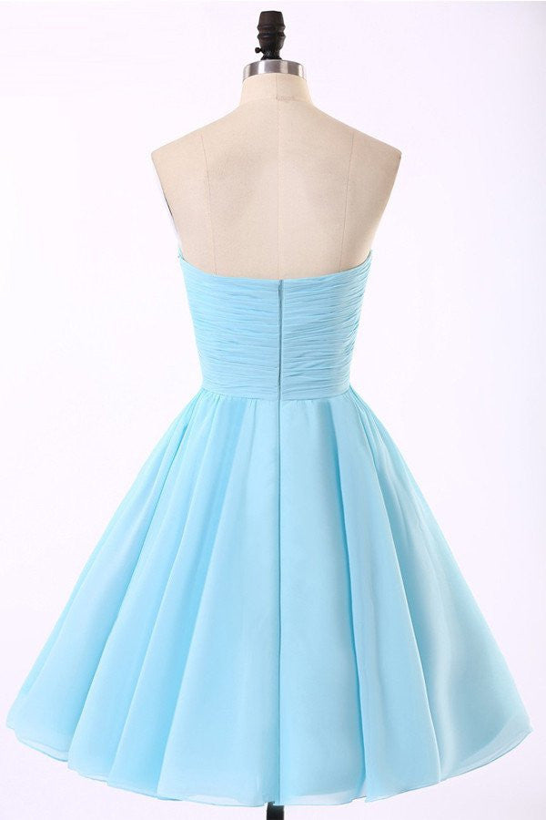 Cheap Chiffon Light Blue Cute homecoming prom dresses, CM0018