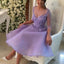 Popular purple elegant see through tulle sexy charming cocktail formal homecoming dresses,BD00126