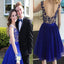 New Arrival Royal Blue open back elegant freshman formal cocktail homecoming prom dresses, BD00178