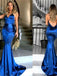 Royal Blue Sexy Long Simple Spaghetti Straps Prom Dresses, PD0298