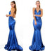 Royal Blue Sexy Long Simple Spaghetti Straps Prom Dresses, PD0298