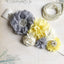 Gray Yellow Handmade Flowers With Beading Girl Sash, Bridesmaids Sash,Elegant Beading Sash, SA0002