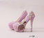 Handmade High Heels Round Toe Pearls Crystal Wedding Shoes, S0038