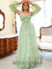 Elegant Sweetheart Half sleeves A-line Long Prom Dress, PD3622