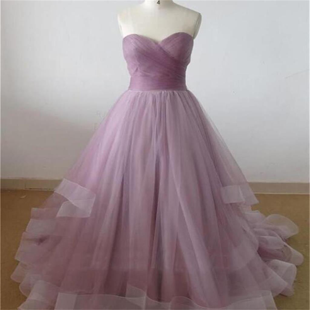 Long Custom Strapless Sweetheart  Organza Evening Party Prom Dress.PD0125