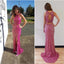 Long Custom Two Pieces Sparkle Side Slit Open Back Cocktail Evening Party Prom Dresses Online,PD0180