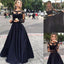 Long Sleeve Two Pieces Black With Lace Ball Gown Evening Party Prom Dress,PD0045