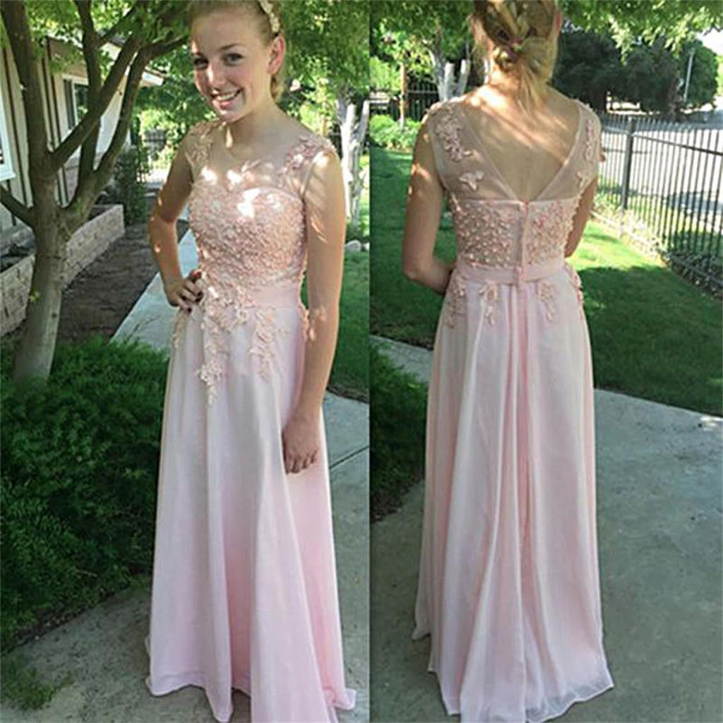 Long Pink Scoop Pretty Party Lovely Popular Evening Party Prom Gown Dress,PD0065