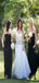 Black Chiffon Sweetheart Long Country Bridesmaid Dresses AB4201