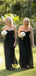 Black Chiffon Sweetheart Long Country Bridesmaid Dresses AB4201