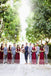 Burgundy Chiffon Unique Long Sleeveless V-neck A-line Bridesmaid Dresses , AB1228