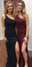 Charming One Shoulder Mermaid Navy Burgundy Prom Dresses PD1026