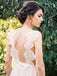 Charming Lace Top Chiffon Sleeveless Simple A-line Beach Wedding Dresses , AB1085