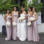 Dusty Pink Pleating Sweetheart Strapless Sheath Bridesmaid Dresses, AB4036