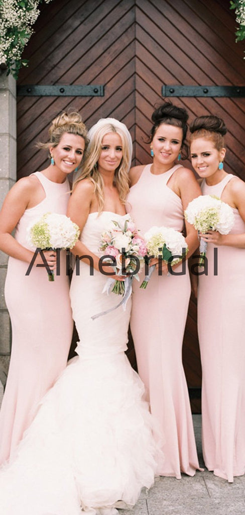 Elegant Pink Mermaid Soft Popular Formal Bridesmaid Dresses AB4229