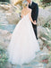 Fashion Spaghetti Strap Lace Top Tulle A-line Simple Beach Wedding Dresses, AB1159
