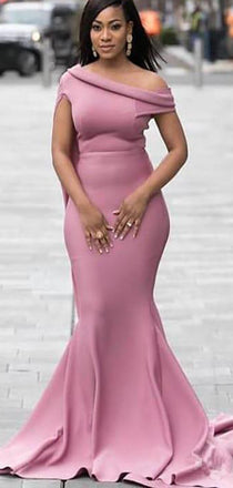 Simple Beach Mermaid Long Bridesmaid Dresses AB4257