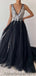 Sparkly A-Line Tulle Sequin Long Prom Dresses PD1036