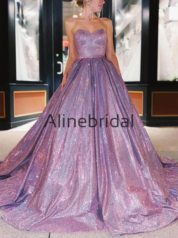 Sweatheart A-line Shinning Real Made Prom Dresses, Long Prom Gown PD1013