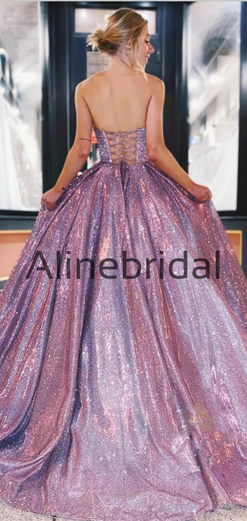 Sweatheart A-line Shinning Real Made Prom Dresses, Long Prom Gown PD1013