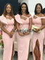 Unique Design Pink Mermaid Popular Long Bridesmaid Dresses AB4224