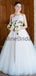 Unique Strapless Lace Tulle Ball Gown Wedding Dresses, AB1529
