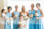 Elegant Blue Sleeveless Open Back Spring Wedding Party  Bridesmaid Dresses. AB1204