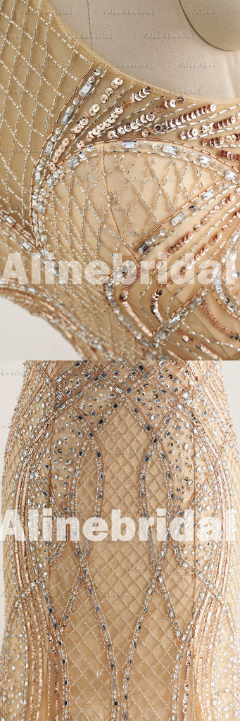 Patterned Beading Sequins Halter Illusion Back Mermaid Sweetheart Neck Long Prom Gown Dresses,PD00037