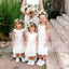 Simple Ivory Round Neck Cap Sleeve Tea Length Cute Flower Girl Dresses, FGS052